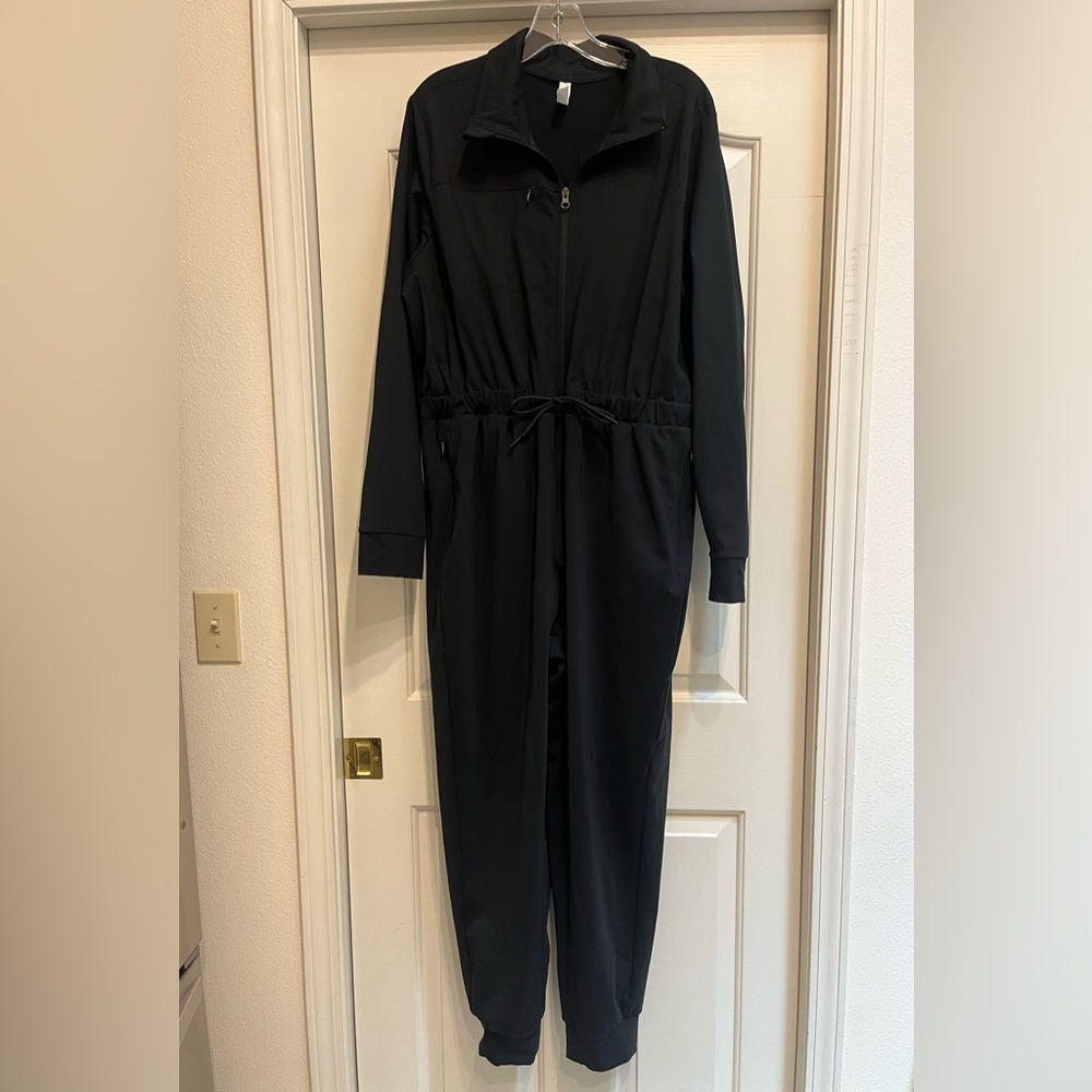 Zella Women’s Black Zip-Up Jumpsuit, EUC, XL